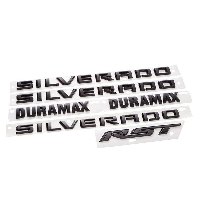 Drumax Logo - 2019 Silverado 1500 Black Duramax RST Logo Emblems, Script