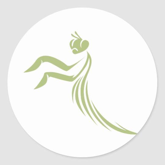 Mantis Logo - Green Praying Mantis Logo Classic Round Sticker