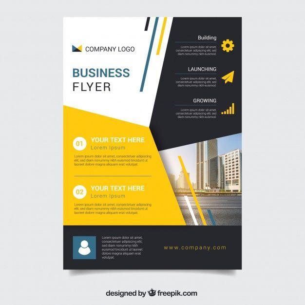 Red and Yellow Company Logo - Business flyer template with red and yellow shapes Vector. Free