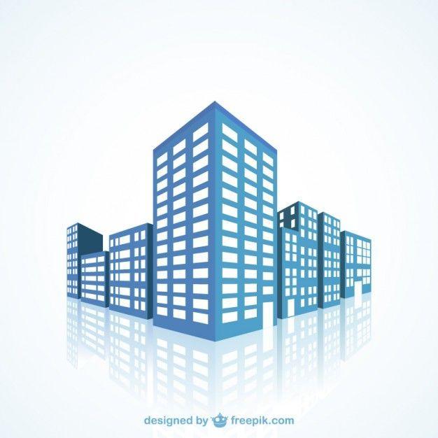 Edificios Logo - Edificios azules Vector Gratis. 랜드마크빌딩. Blue building