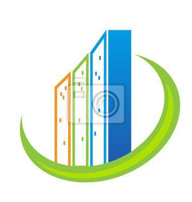 Edificios Logo - Fotomural: Bienes raíces modernos edificios logo vector