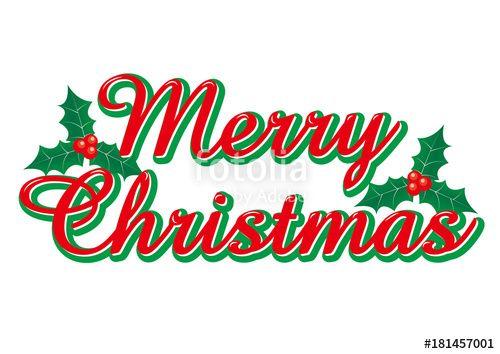 Crismas Logo - Merry Christmas logo with a cursive holly. Merry Christmas logo