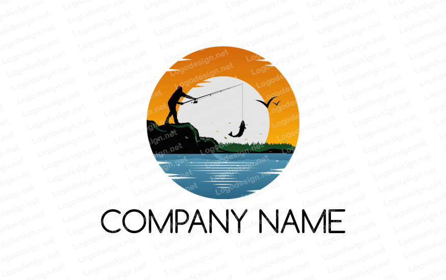 Fishermen Logo - Fishermen fishing in the sea | Logo Template by LogoDesign.net