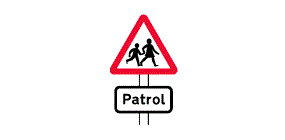 White Circle with Red Apostrophe Logo - Traffic signs: Warning signs