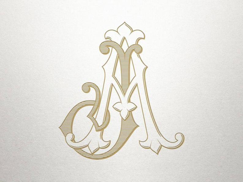 AJ Logo - Wedding Monogram Logo - AJ JA - Monogram Logo - Digital