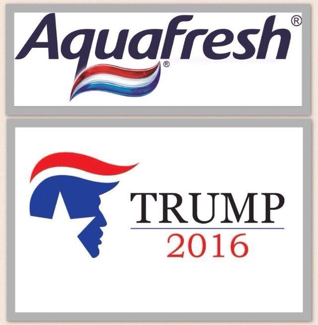 Aquafresh Logo - I can't be the only one who sees the aquafresh logo on top of trumps ...