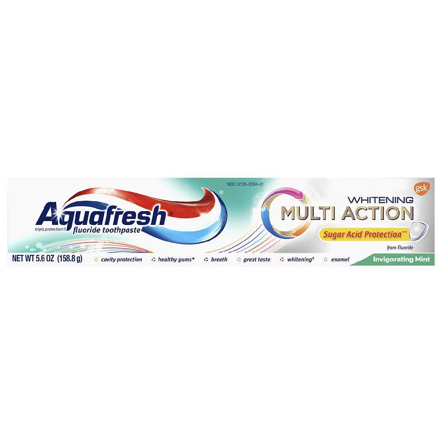 Aquafresh Logo - Aquafresh Multi-Action Whitening Fluoride Toothpaste for Cavity Protection  Invigorating Mint