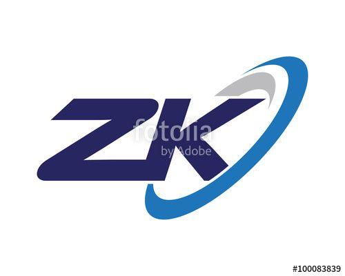 Zk Logo - ZK Letter Swoosh Business Logo Stock Image And Royalty Free Vector
