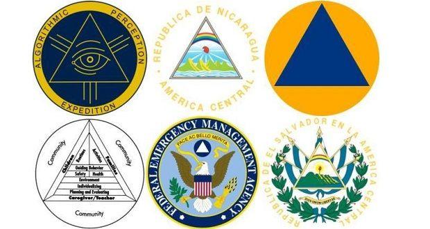 6 of Red Triangles Logo - Triangle inside Circle Occult Illuminati Symbol | Muslims and the World