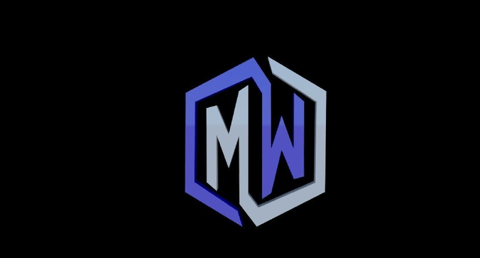 Initials Logo - MW initials logoD Print Model