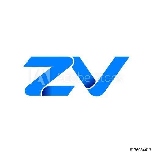 ZV Logo - zv logo initial logo vector modern blue fold style - Buy this stock ...