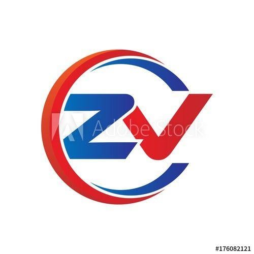 ZV Logo - zv logo vector modern initial swoosh circle blue and red - Buy this ...