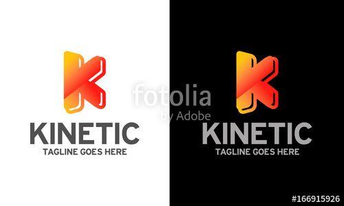 Red and Yellow Company Logo - kinetic logo, logo design, letter k, letter, alphabet, logo design ...