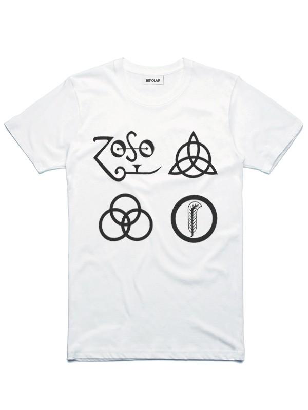 Zoso Logo - Led Zeppelin T-Shirt ZoSo Logo Jimmy Page Robert Plant Rock Classic Concert  Tour Tees Band Music T-Shirts | Bipolartshirts