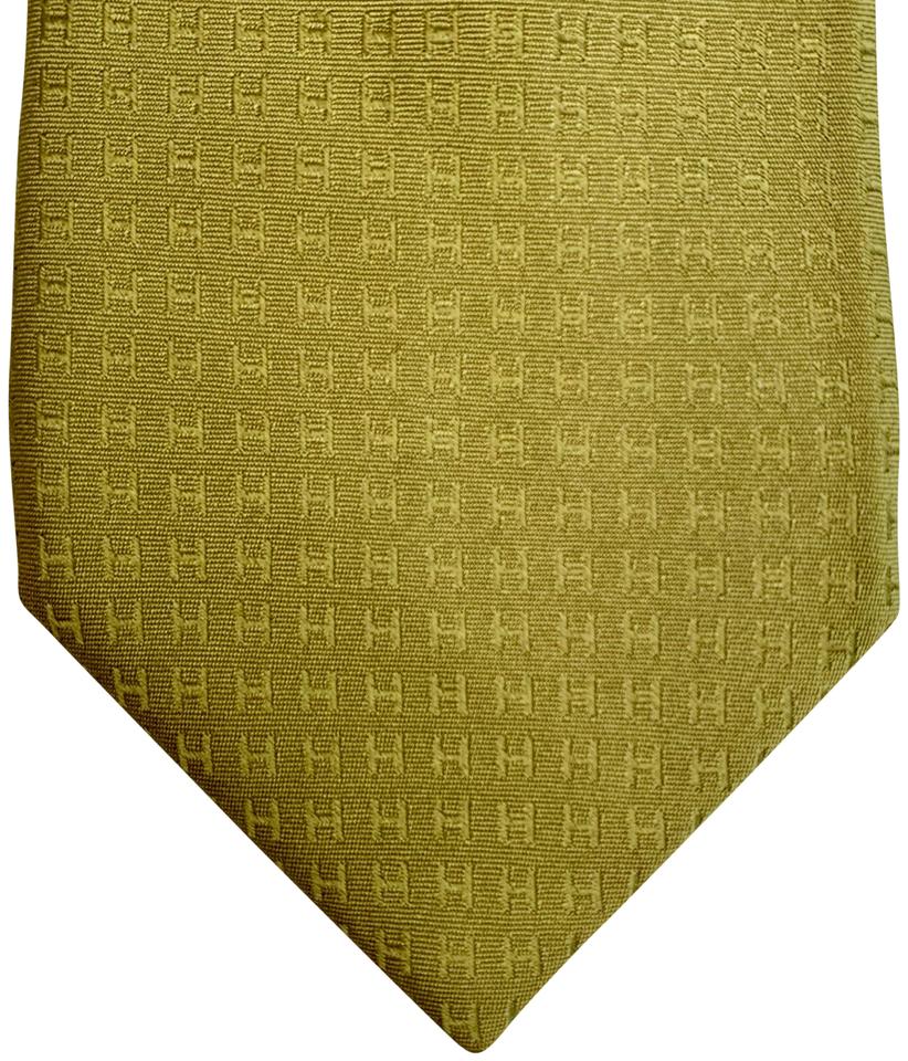 Chartreuse Logo - Hermès Chartreuse Acid Green Silk Men Neck Tie H Logo