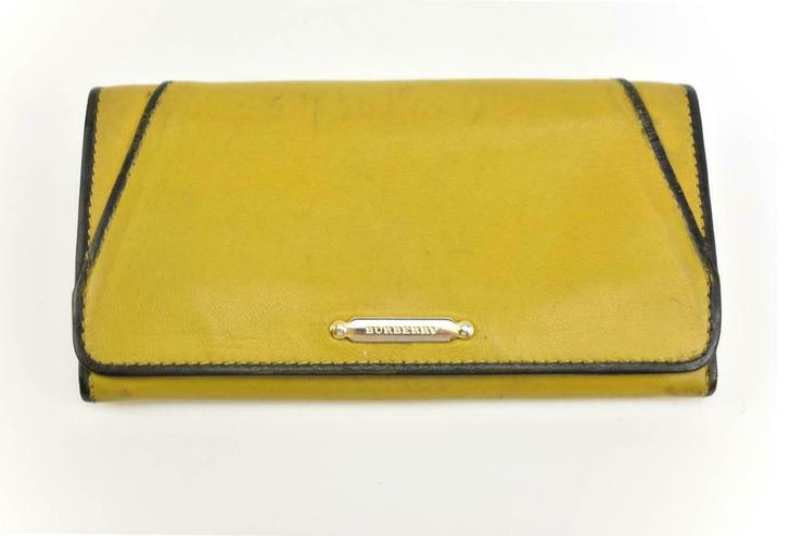 Chartreuse Logo - BURBERRY: Chartreuse, Leather & Logo Long Continental Wallet (rz)