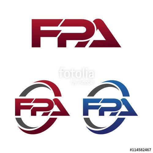 FPA Logo - Modern 3 Letters Initial logo Vector Swoosh Red Blue fpa