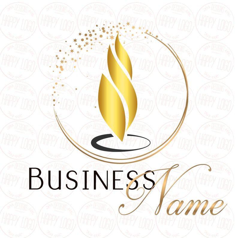 Candel Logo - DIGITAL Custom logo design, flame gold logo, flame candle logo, candle gold  logo, wax logo, gold logo, logo design, logo flame candle