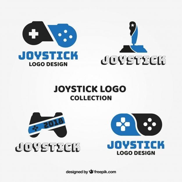 Joystick Logo - Joystick logo collection with flat design Vector