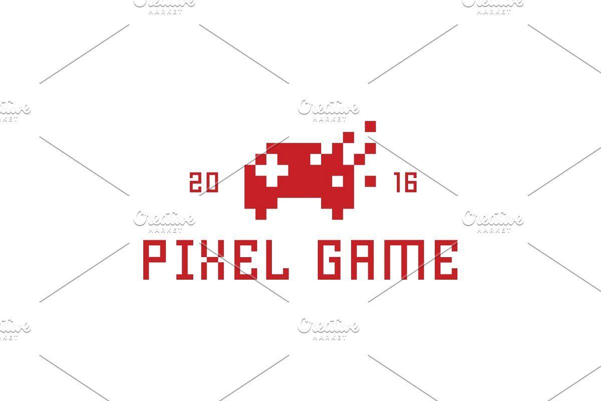 Joystick Logo - Pixel game joystick as a vector illustration flat style