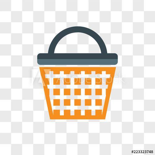 Basket Logo - Shopping basket vector icon isolated on transparent background