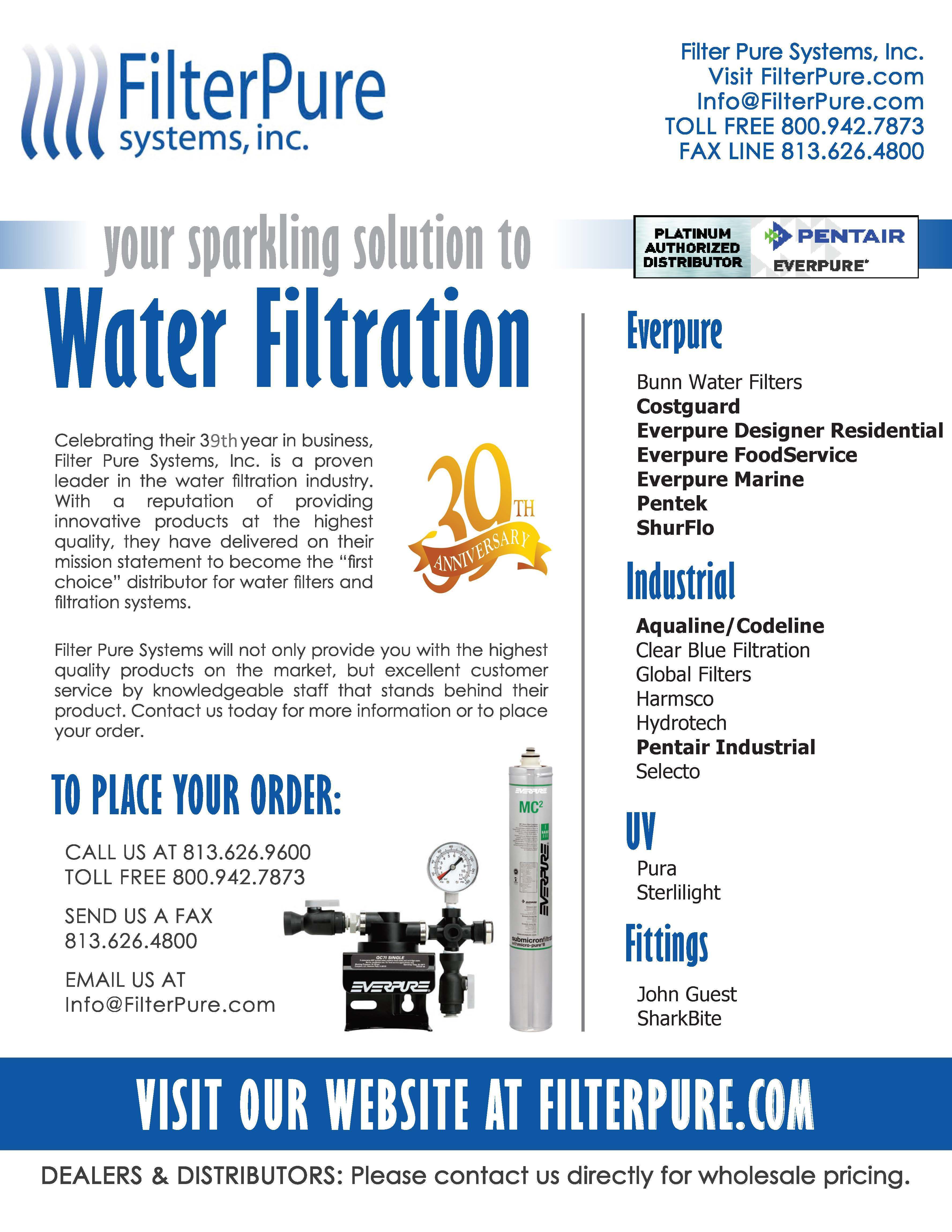 Everpure Logo - FP_LineCard_WaterFiltration 39 Years - Filter Pure