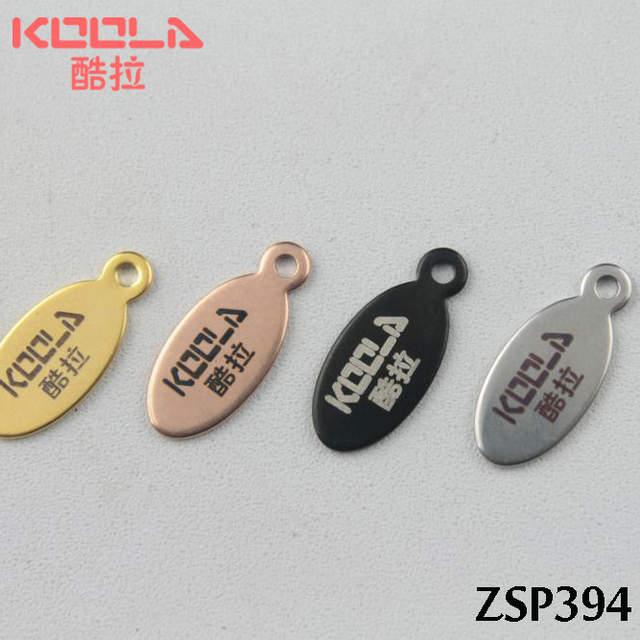 Engraving Logo - US $48.6 10% OFF. Laser Engraving Logo Golden Color Rose Gold Black Color Stainless Steel Tags Elliptic Smooth Jewelry Labels 200 500pcs ZSP394 In