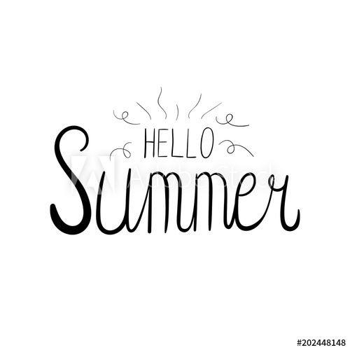 Summertime Logo - Hello summer text. Handwritten summertime logo isolated