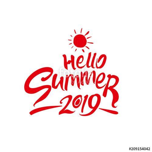 Summertime Logo - Hello Summer. 2019. Bright summertime logo with red sun. Vector ...