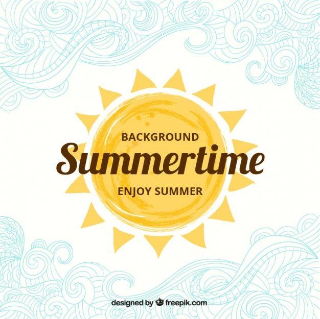 Summertime Logo - Hand painted summertime background Vector