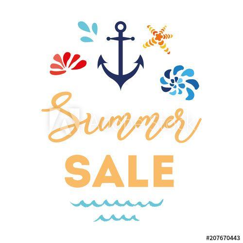 Summertime Logo - Summer sale shopping logo badge vector banner Store summertime hand ...