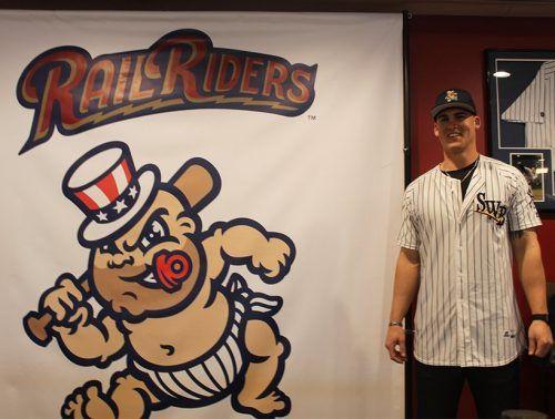 RailRiders Logo - Tyler Austin helps SWB RailRiders unveil alternate logo. Bronx