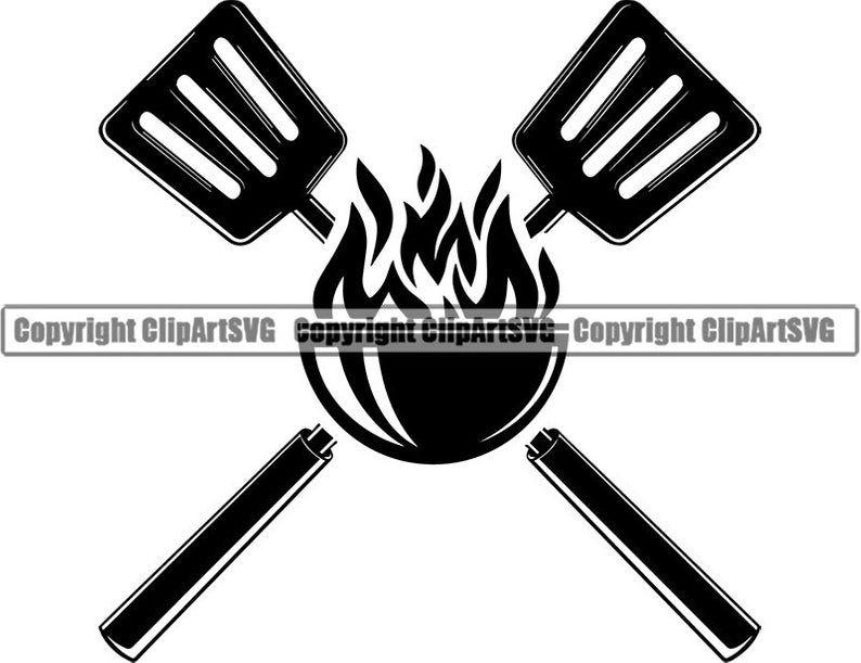 BBQ Logo - BBQ Logo #31 Grill Grilling Meat Spatula Steak Barbecue Butcher Cooking  Cook Chef Food Restaurant .SVG .EPS Vector Cricut Cut Cutting File