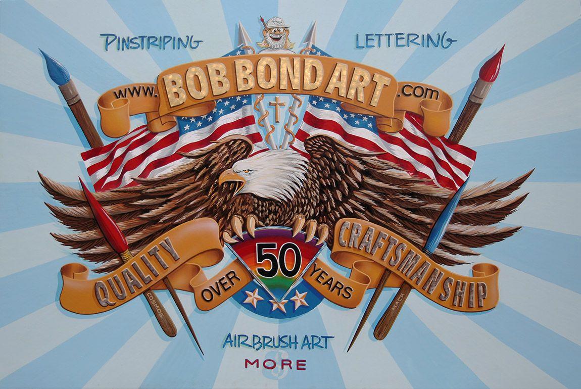 Pinstriping Logo - Bob Bond Art Graphic Artist, Pinstriping, Airbrushing, Logo Designing