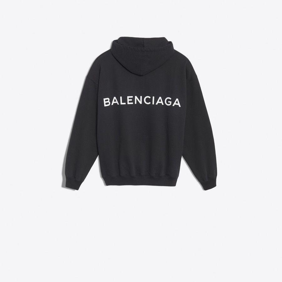 Balenciaga Logo - Men 's Black Logo Hoodie Sweater | Balenciaga