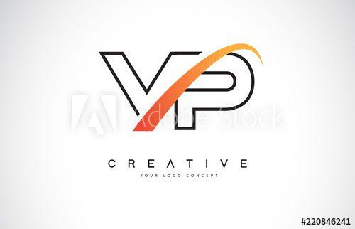 VP-62 Logo - VP V P Swoosh Letter Logo Design with Modern Yellow Swoosh Curved