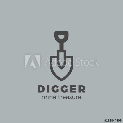 Shovel Logo - Shovel Logo design vector. Digger symbol Logotype icon this