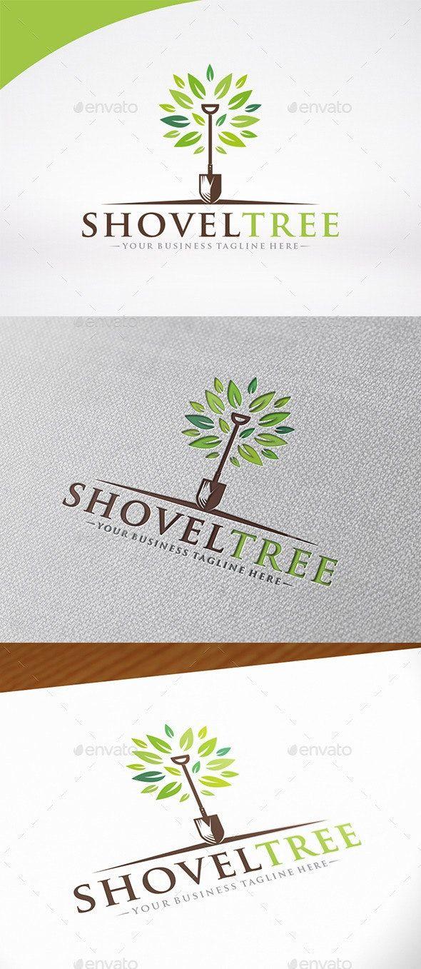 Shovel Logo - Shovel Tree Logo Template