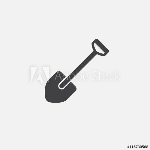 Shovel Logo - Shovel icon vector, solid logo illustration, pictogram isolated on ...