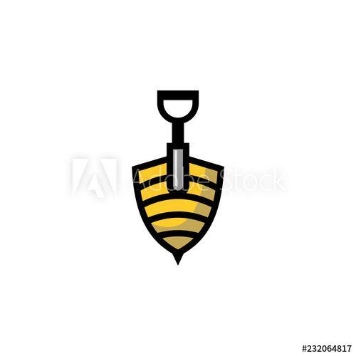 Shovel Logo - Creative bee and shovel logo design inspiration, hornet and shovel