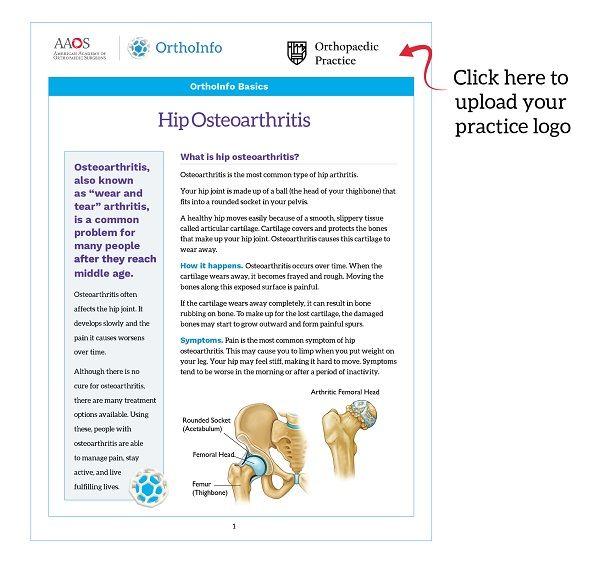 Handouts Logo - Printable Orthopaedic Patient Education - OrthoInfo - AAOS