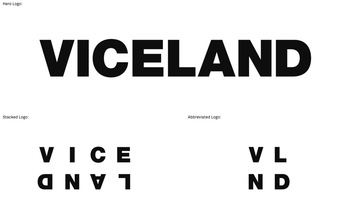 Viceland Logo - Gretel's 'unbranded' branding for Vice TV channel, Viceland