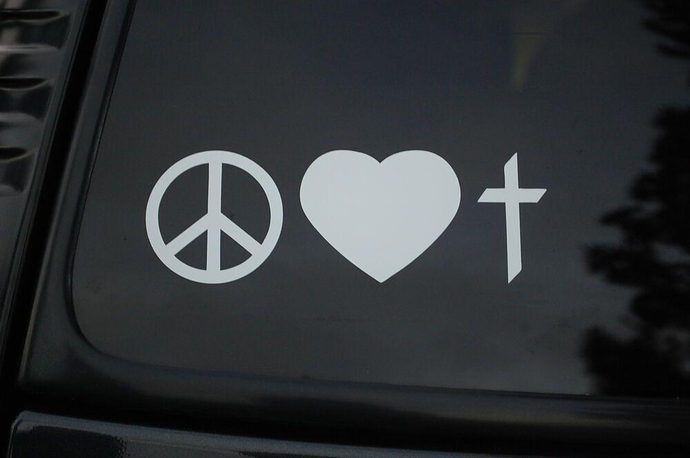 NTW Logo - Peace Love Faith Vinyl Sticker decal (V89) Choose Color! Jesus God Religious NTW