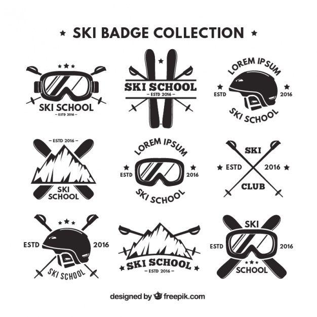 Ski Logo - Collection of retro ski logo Vector | Free Download