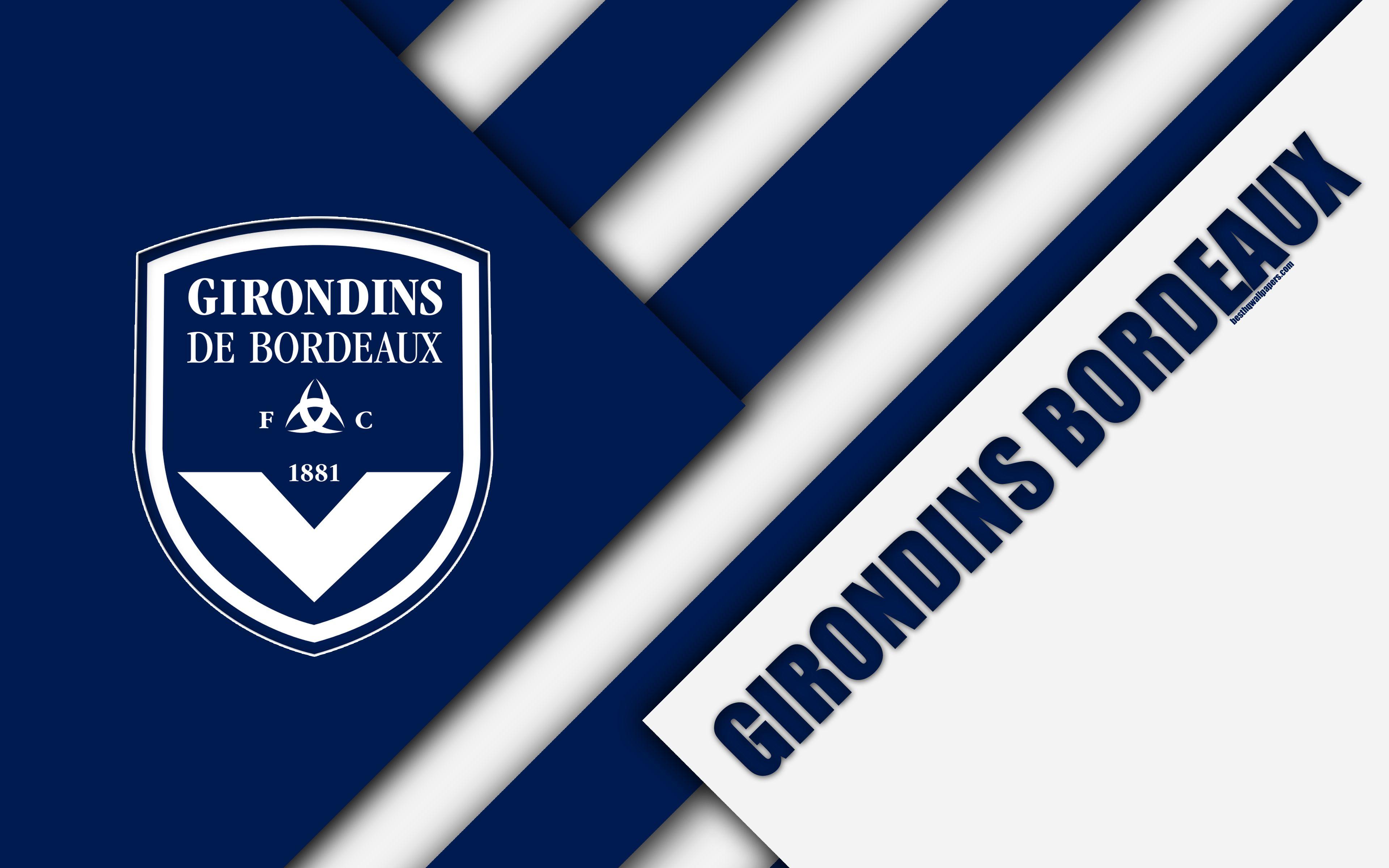 Bordeau Logo - Download wallpapers FC Girondins de Bordeaux, 4k, material design ...