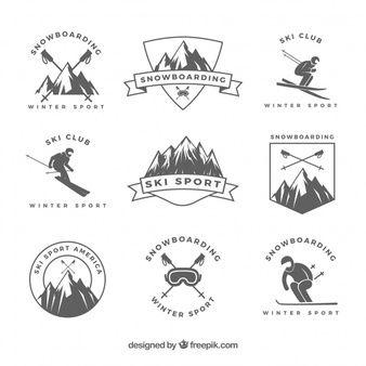 Ski Logo - Ski badge collection Vector | Free Download