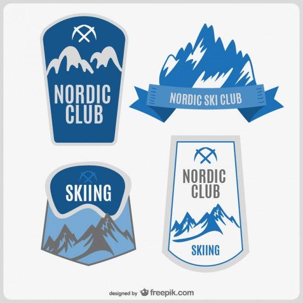 Ski Logo - Ski club logo set Vector