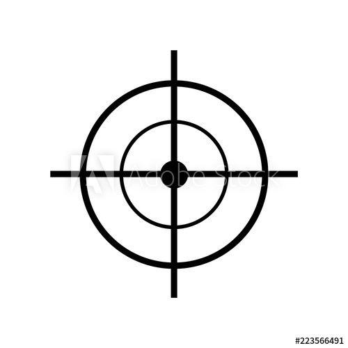 Crosshair Logo - Crosshair icon silhouette, logo on white background - Buy this stock ...