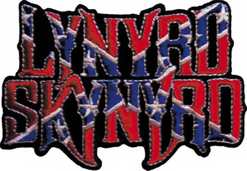 Confederate Logo - Lynyrd Skynyrd Iron-On Patch Confederate Flag Logo