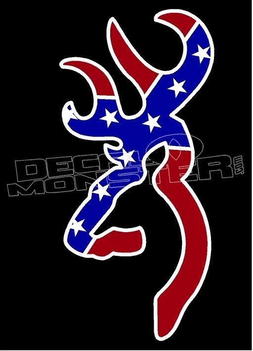 Confederate Logo - Confederate Rebel Flag Browning Decal Sticker